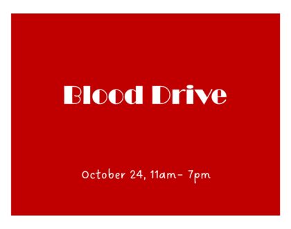 SVF WILL HOST A BLOOD DRIVE ON THURSDAY, OCT 24TH - 11am TO 7pm