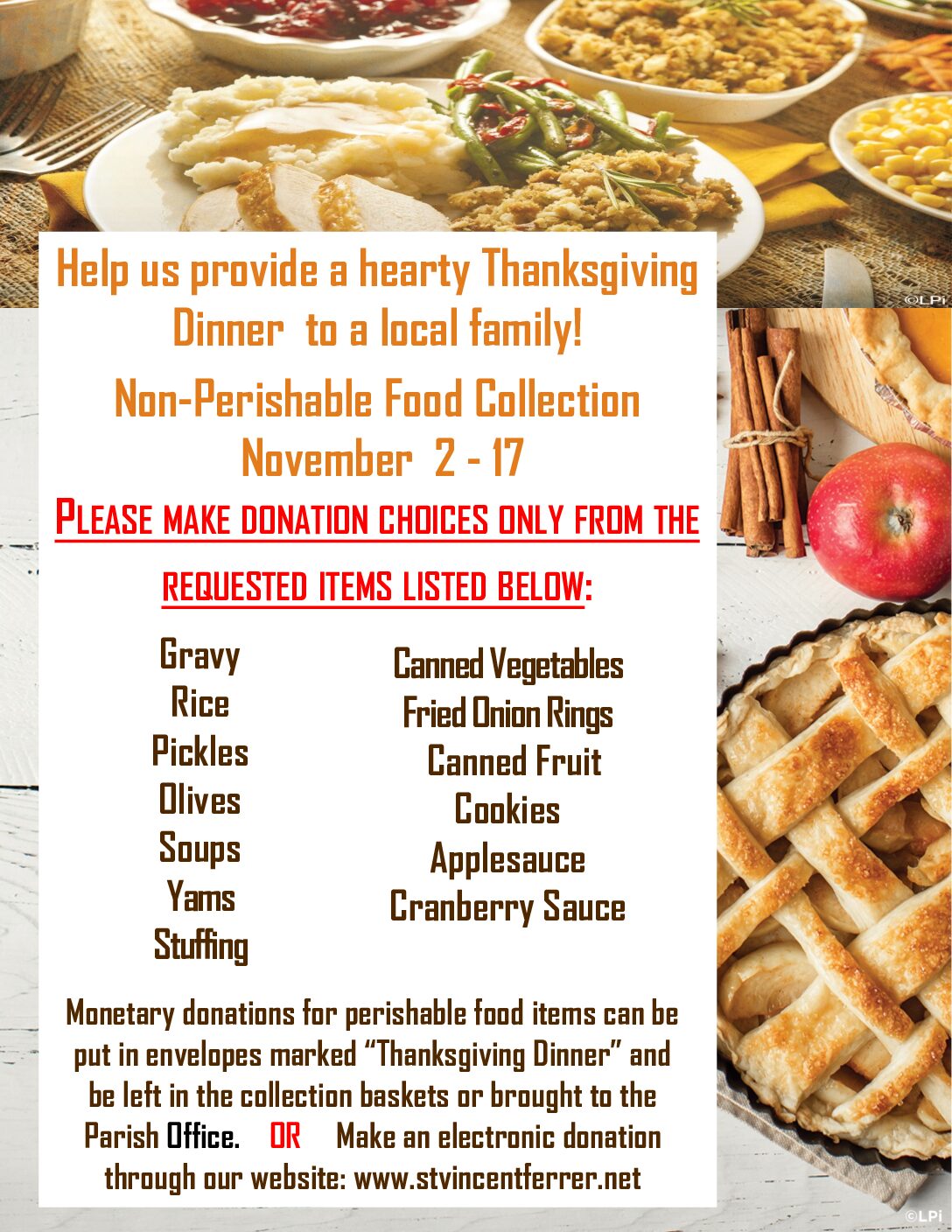 Thanksgiving Food Collection - November 2 -17