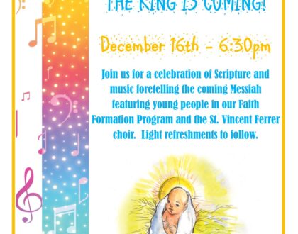 Stay Awake, The King is coming! December 16, @ 6:30