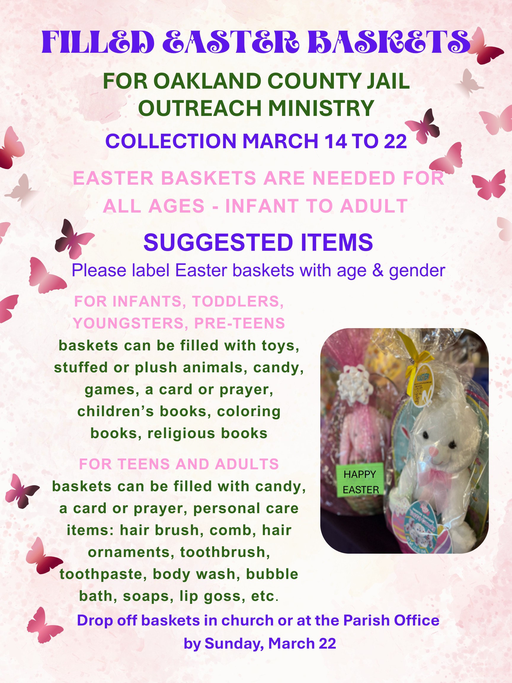 Easter Basket Collection - March 14 - 22