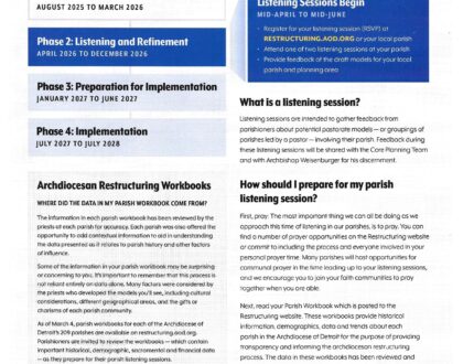 Archdiocesan Restructuring