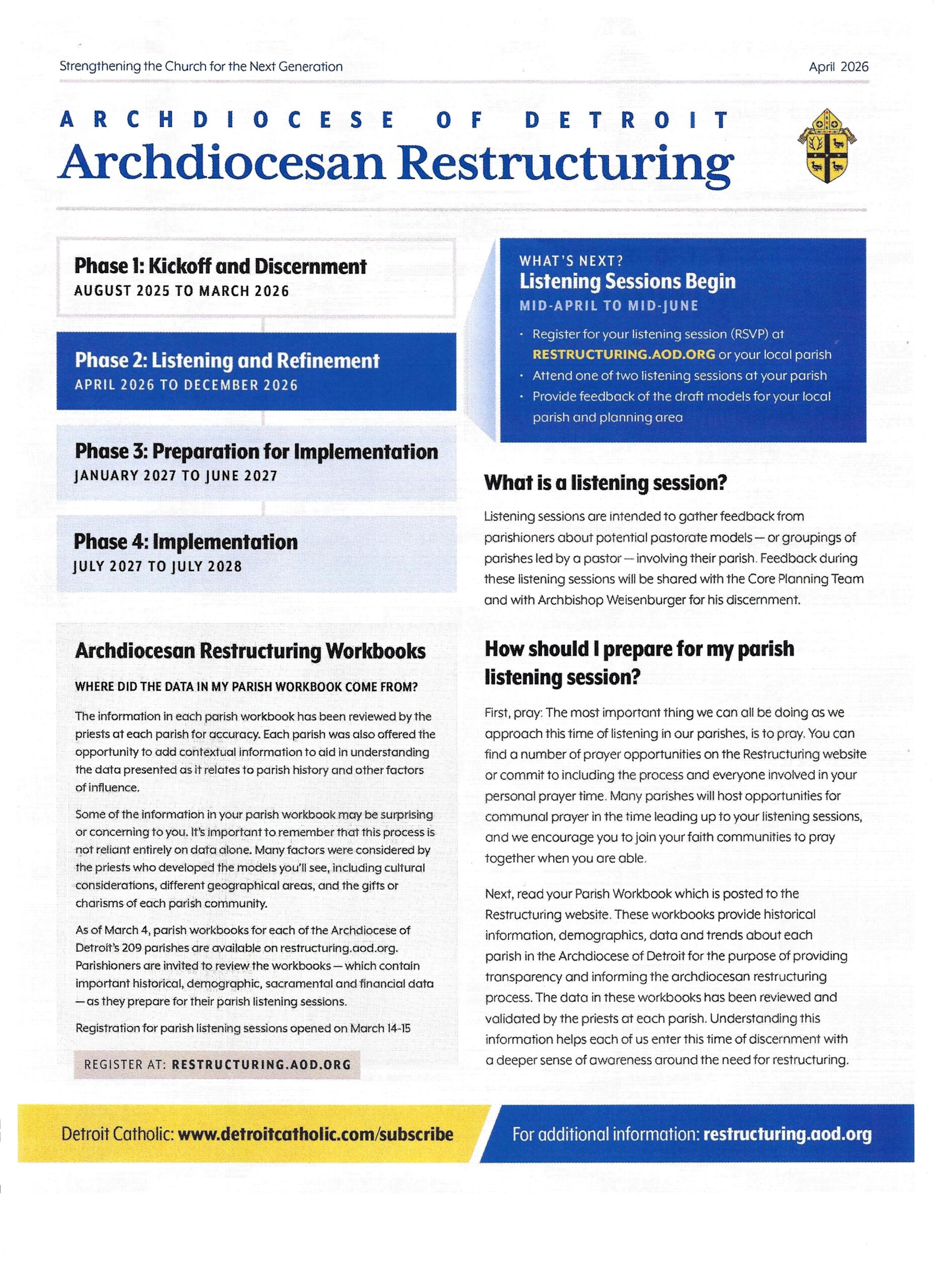 Archdiocesan Restructuring