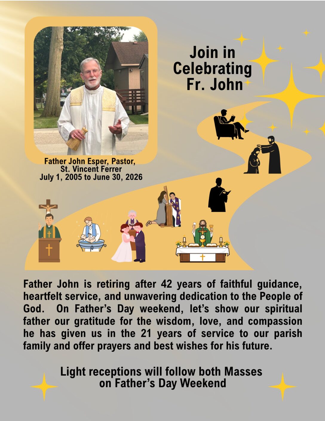 Fr. John Esper's Retirement Gathering after Saturday and Sunday Mass - June 20th, 21st, 2026