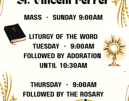 Liturgies at St. Vincent Ferrer