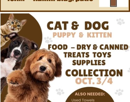 Pet Blessings Saturday, October 3rd. 10am - Admin Bldg. Patio